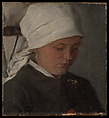 Peasant Girl with a White Headcloth, Wilhelm Leibl  German, Oil on canvas