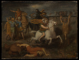 Scene from the Gallic Wars: The Gaul Littavicus, Betraying the Roman Cause, Flees to Gergovie to Support Vercingétorix, Théodore Chassériau  French, Oil on canvas