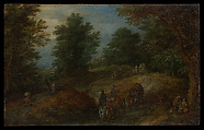Landscape with Travelers on a Woodland Path, Jan Brueghel the Elder  Netherlandish, Oil on copper