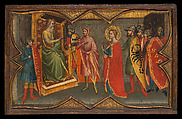 Saint Lucy and Her Mother at the Shrine of Saint Agatha; Saint Lucy Giving Alms; Saint Lucy before Paschasius; Saint Lucy Resisting Efforts to Move Her, Giovanni di Bartolommeo Cristiani (Italian, Florence, active 1367–98), Tempera on wood, gold ground