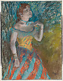 The Singer in Green, Edgar Degas French, Pastel on light blue laid paper