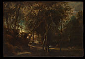 A Forest at Dawn with a Deer Hunt, Peter Paul Rubens (Flemish, Siegen 1577–1640 Antwerp), Oil on wood