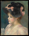 Young Girl in a Pink-and-Black Hat, Auguste Renoir French, Oil on canvas