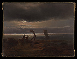 Mother and Child by the Sea, Johan Christian Dahl  Norwegian, Oil on canvas