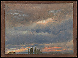 Cloud Study, Johan Christian Dahl  Norwegian, Oil on paper, laid down on cardboard