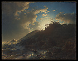 Sunset after a Storm on the Coast of Sicily, Andreas Achenbach  German, Oil on canvas