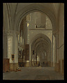 Interior of Saint Bavo Church, Haarlem, Job Adriaensz Berckheyde  Dutch, Oil on oak