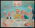 Comical Repast (Banquet of the Starved), James Ensor  Belgian, Oil on canvas