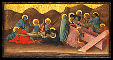 The Lamentation and the Entombment, Bartolomeo di Tommaso Italian, Tempera on wood, gold ground