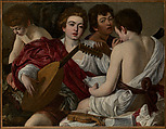 The Musicians, Caravaggio (Michelangelo Merisi) (Italian, Milan or Caravaggio 1571–1610 Porto Ercole), Oil on canvas