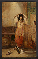 Girl in a Courtyard, Algiers (formerly Courtyard in Tangier), Philippe Pavy French, Oil on wood
