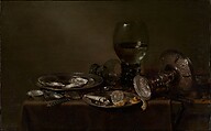 Still Life with Oysters, a Silver Tazza, and Glassware, Willem Claesz Heda  Dutch, Oil on wood