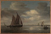 Fishing Boats on a River, Salomon van Ruysdael  Dutch, Oil on wood