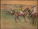 Race Horses, Edgar Degas French, Pastel on wood