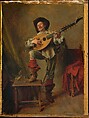 Soldier Playing the Theorbo, Ernest Meissonier French, Oil on wood