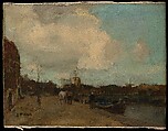 Canal Side, Jacob Maris Dutch, Oil on canvas