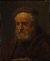 Study Head of an Old Man, Rembrandt Dutch, Oil on wood