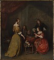 The Card Party, Caspar Netscher Dutch, Oil on canvas