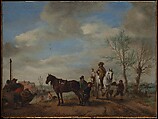 A Man and a Woman on Horseback, Philips Wouwerman  Dutch, Oil on wood