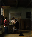 The Visit, Pieter de Hooch (Dutch, Rotterdam 1629–1684 Amsterdam), Oil on wood