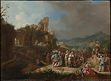 The Preaching of John the Baptist, Bartholomeus Breenbergh  Dutch, Oil on wood