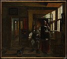 Interior with a Young Couple, Pieter de Hooch  Dutch, Oil on canvas