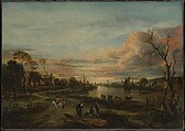 Landscape at Sunset, Aert van der Neer Dutch, Oil on canvas