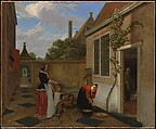 Scene in a Courtyard, Ludolf de Jongh  Dutch, Oil on canvas