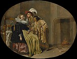 A Couple in an Interior with a Fortune-Teller, Jacob Duck Dutch, Oil on wood
