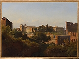 View of the Colosseum and the Arch of Constantine from the Palatine, Charles Rémond  French, Oil on paper, laid down on canvas