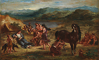 Ovid among the Scythians, Eugène Delacroix  French, Oil on paper, laid down on wood