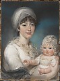 Mrs. Robert Shurlock (Henrietta Ann Jane Russell, 1775–1849) and Her Daughter Ann, John Russell  British, Pastel on paper, laid down on canvas