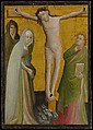 The Crucifixion, Master of the Berswordt Altar (German, Westphalian, active ca. 1400–35), Oil, egg(?), and gold on plywood, transferred from wood