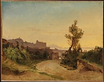 Pozzuoli and the Bay of Naples, Alexandre Calame Swiss, Oil on paper, laid down on canvas
