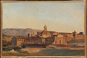 Convent at Subiaco, Léon Fleury  French, Oil on paper, laid down on canvas