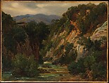 The Aniene River at Subiaco, André Giroux  French, Oil on paper