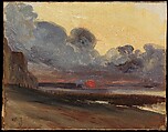 Sunset on the Normandy Coast, Eugène Isabey  French, Oil on paper, laid down on canvas