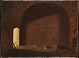 Study of Light in a Vaulted Interior, Wilhelm Bendz Danish, Oil on paper, laid down on canvas