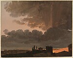 Sunset, Rome, Simon Denis  Flemish, Oil on paper