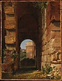 The Arch of Constantine Seen from the Colosseum, Lancelot Théodore Turpin de Crissé  French, Oil on paper, laid down on canvas