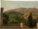 Fortified Wall at Tivoli, Pierre Henri de Valenciennes or Circle French, Oil on paper