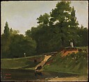 Banks of the Stream near the Corot Property, Ville d'Avray, Camille Corot  French, Oil on paper, laid down on wood