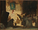 Dramatic Scene with Monks in a Crypt, Alexandre Evariste Fragonard  French, Oil on canvas