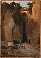 Entrance to the Grotto of Posillipo, Charles Rémond  French, Oil on paper, laid down on canvas