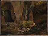 Ravine at Sorrento, Claude Bonnefond  French, Oil on paper, laid down on canvas