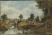 An Old Bridge at Hendon, Middlesex, Frederick Waters Watts British, Oil on canvas