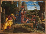 The Adoration of the Shepherds, Andrea Mantegna Italian, Tempera on canvas, transferred from wood