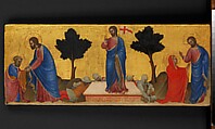 Christ and Saint Peter; the Resurrection; Christ and Mary Magdalen, Giovanni da Milano (Italian, born Lombardy, active Florence 1346–69), Tempera on wood, gold ground