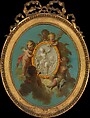 Putti with a Medallion, Charles Dominique Joseph Eisen French, Oil on wood
