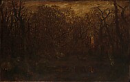 The Forest in Winter at Sunset, Théodore Rousseau (French, Paris 1812–1867 Barbizon), Oil on canvas